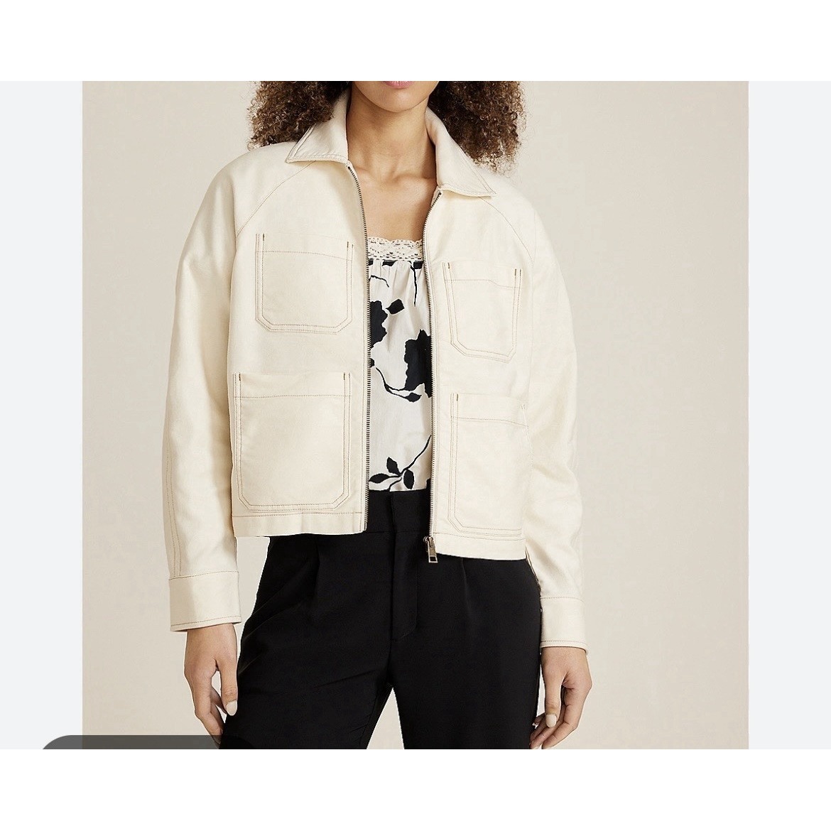 Maurices Women's Trucker Jacket Beige Sz Large New
